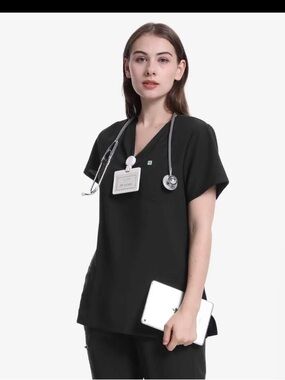 Black V-Neck Women’s Medical Tunic
